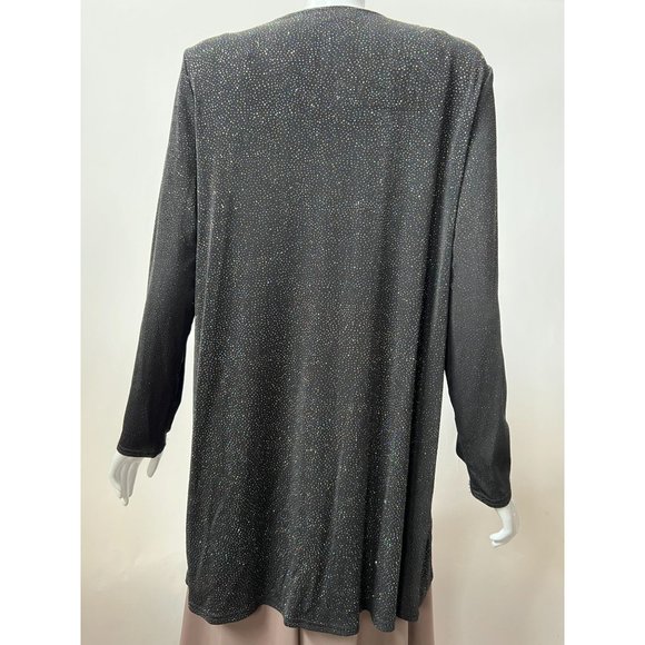 Delta Burke Metallic Thread Jacket  M Black  Metallic Polyester Made in USA - Picture 2 of 16